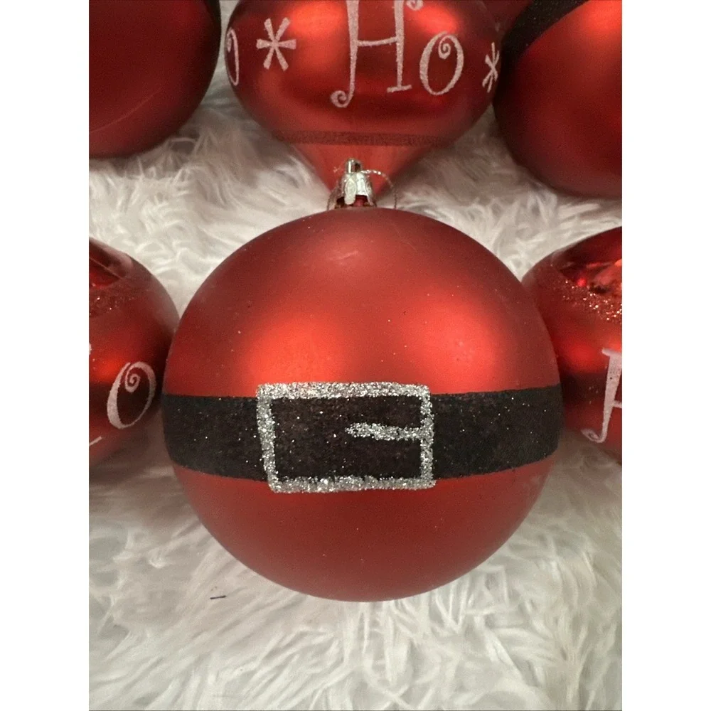 SANTA CLAUS CHRISTMAS ORNAMENT HANDPAINTED Ho‎ Ho Ho Holiday Set